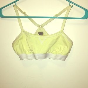 size small yellow aerie bra + cute elastic band